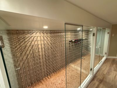 LED pot light installation in a custom wine bar completed by Green Cables Tech in Newmarket, Ontario
