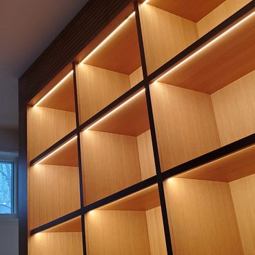 Wood Cabinets with Lighting