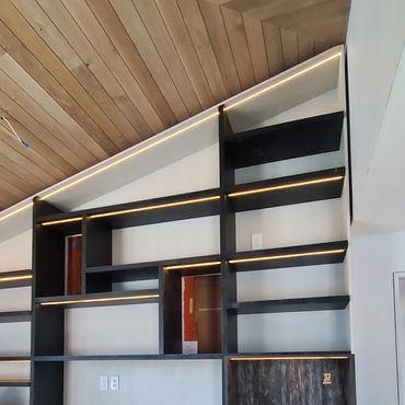 Wood Ceiling and Modern Cabinets