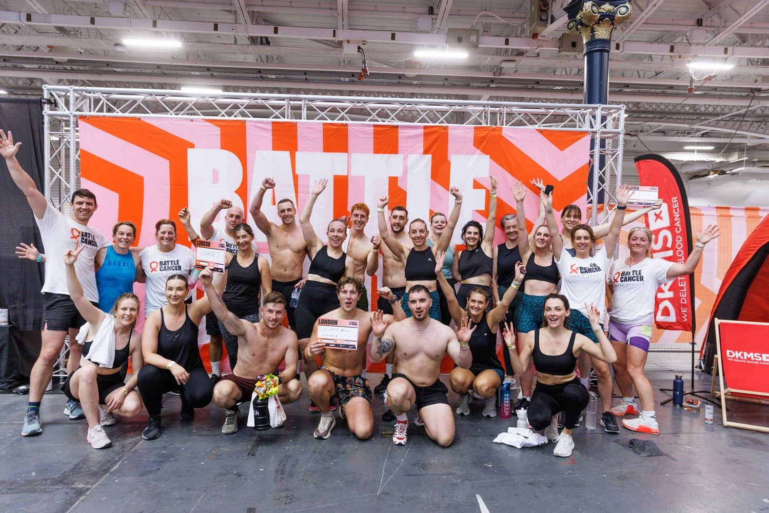 Group of people celebrating after a Battle Cancer event.