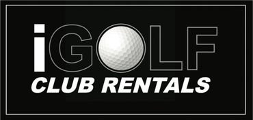 Logo for iGolf Club Rentals featuring a golf ball.
