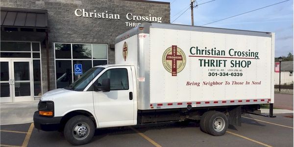 Christian Crossing Thrift Shop truck picks up donations