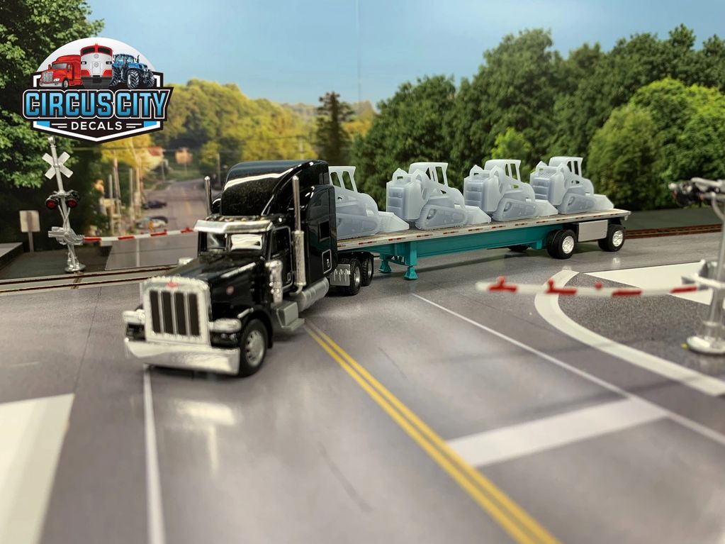 HO Scale Semi Load Skid Steers WI HWY 136 Crossing