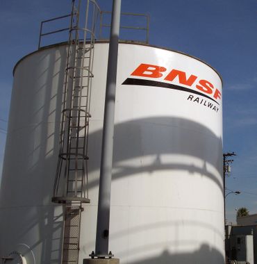 Hand painted logo on a tank.