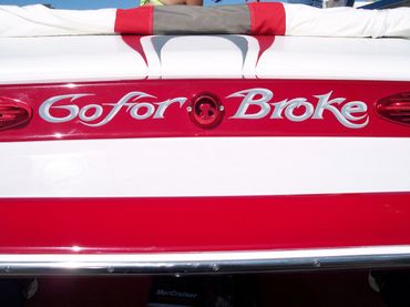 Painted boat lettering.