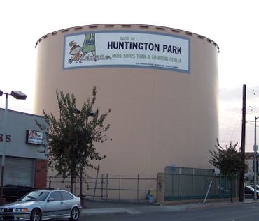 Hand painted water tank with vintage design restoration.