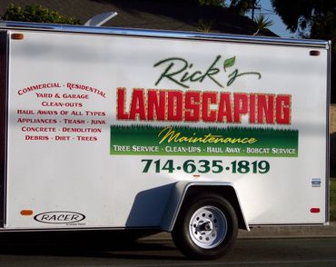 Contractor trailer lettering advertising services.