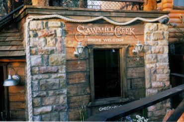 Patina aged rustic lettering. Sign Painting.