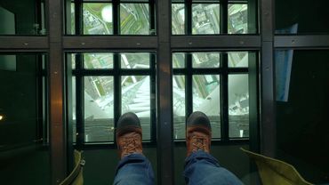 Looking through a glass floor. Tokyo Tower.