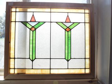 Arts & Crafts Mission style stained glass window