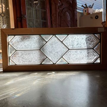 Small non directional rectangular glue chip beveled glass window 