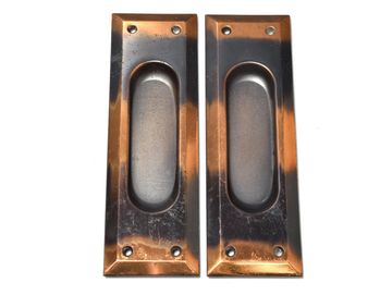 Pair antique sliding door pull with copper flash Japanned finish S20