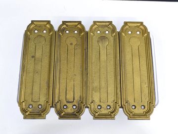 1910s Antique cast brass pocket door edge pulls from Bankers Trust Building S27