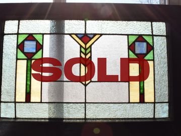 Arts & Crafts Mission style stained glass window