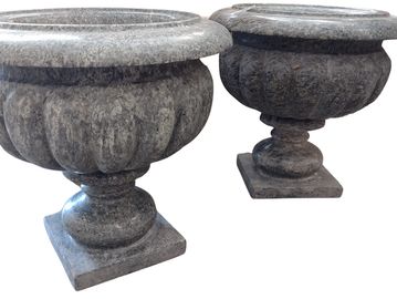 granite garden planter urn pair