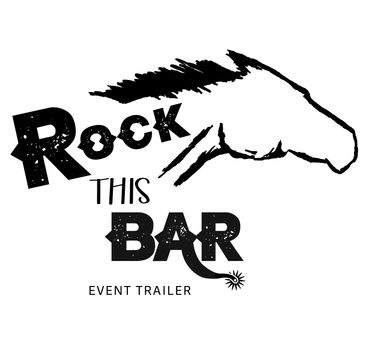Black and white logo with a horse and the text 'Rock This Bar Event Trailer'.