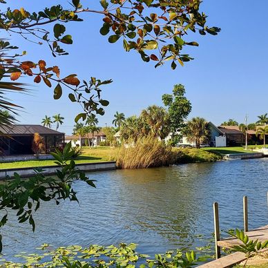 Canal with homes and seawall dock