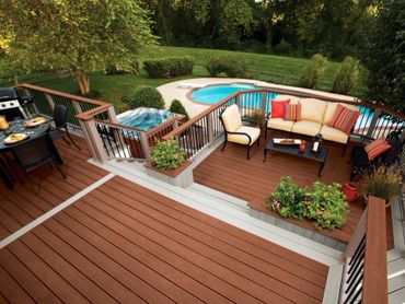 outdoor deck with patio furniture