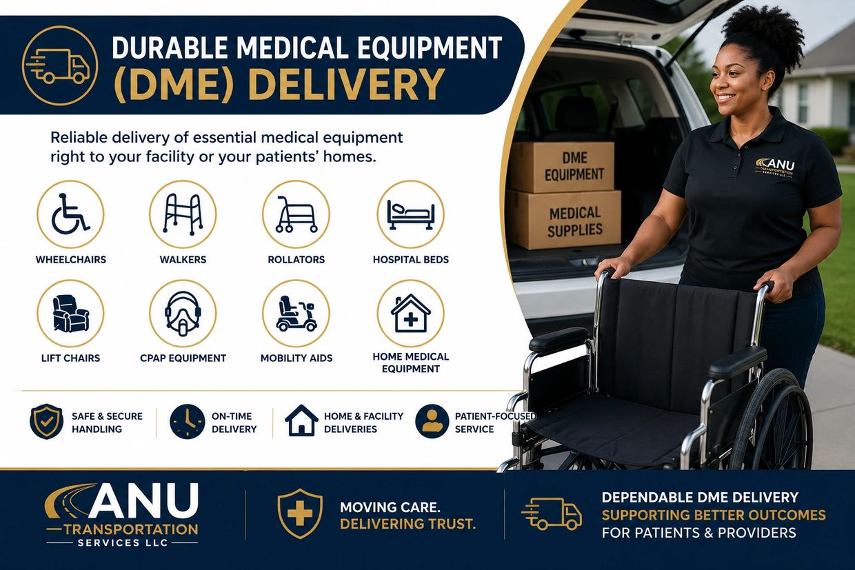 Delivery of durable medical equipment with reliable, safe, and patient-focused service.