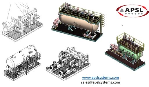 APSL equipment packages, production manifold, production separator, flare KO drum, export pumps