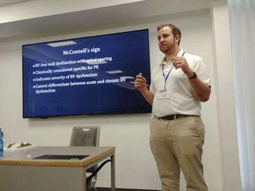 Dr. Guttman teaching advanced cardiac ultrasound at the Israel Academy of Emergency Medicine annual