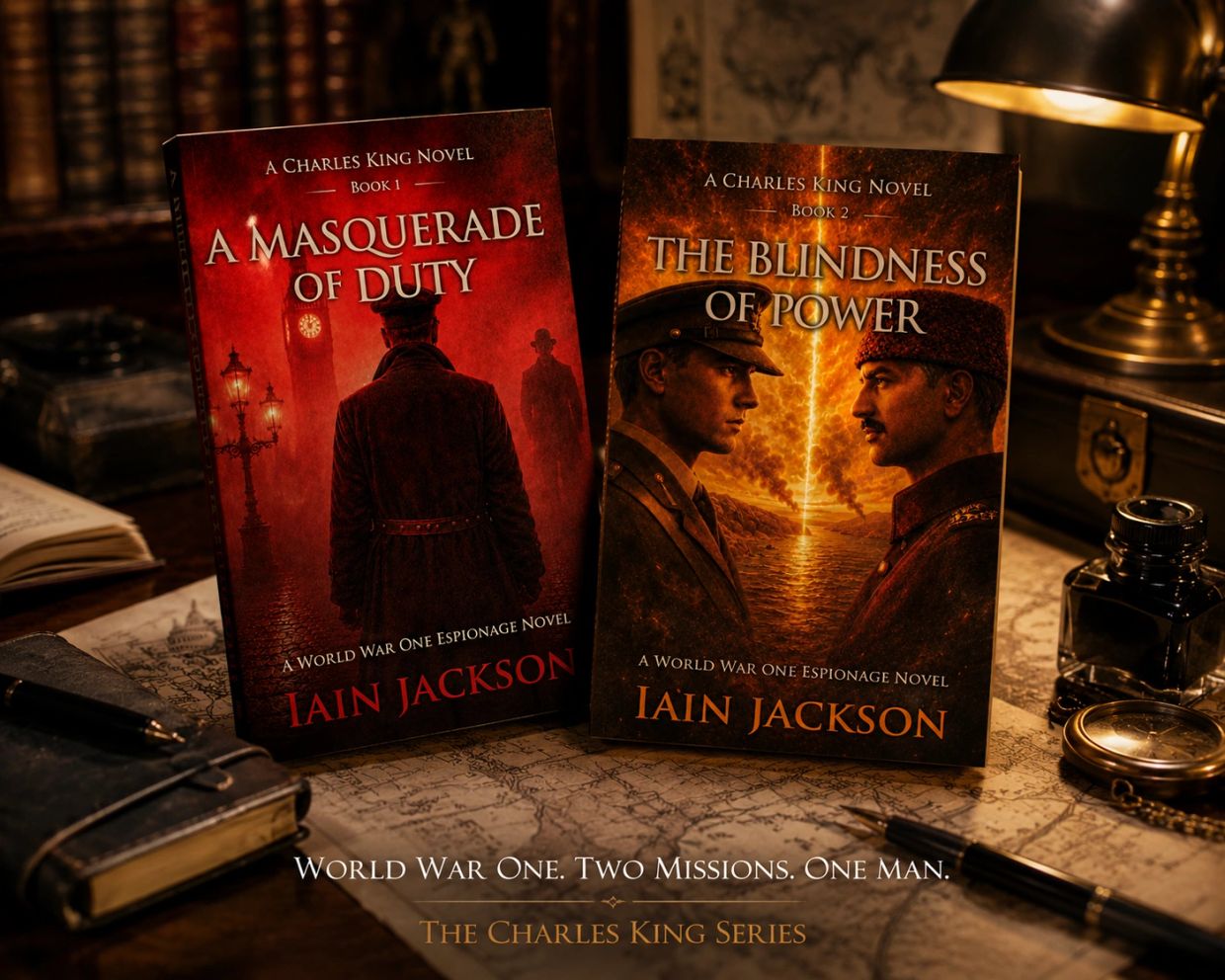 Two WWI espionage novels by Iain Jackson from the Charles King Series.
