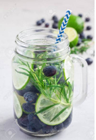 Infused Water With Fruits And Herbs. 
