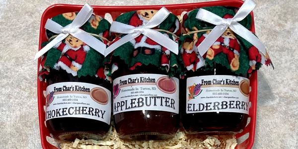 Our chokecherry, applebutter, and elderberry jams