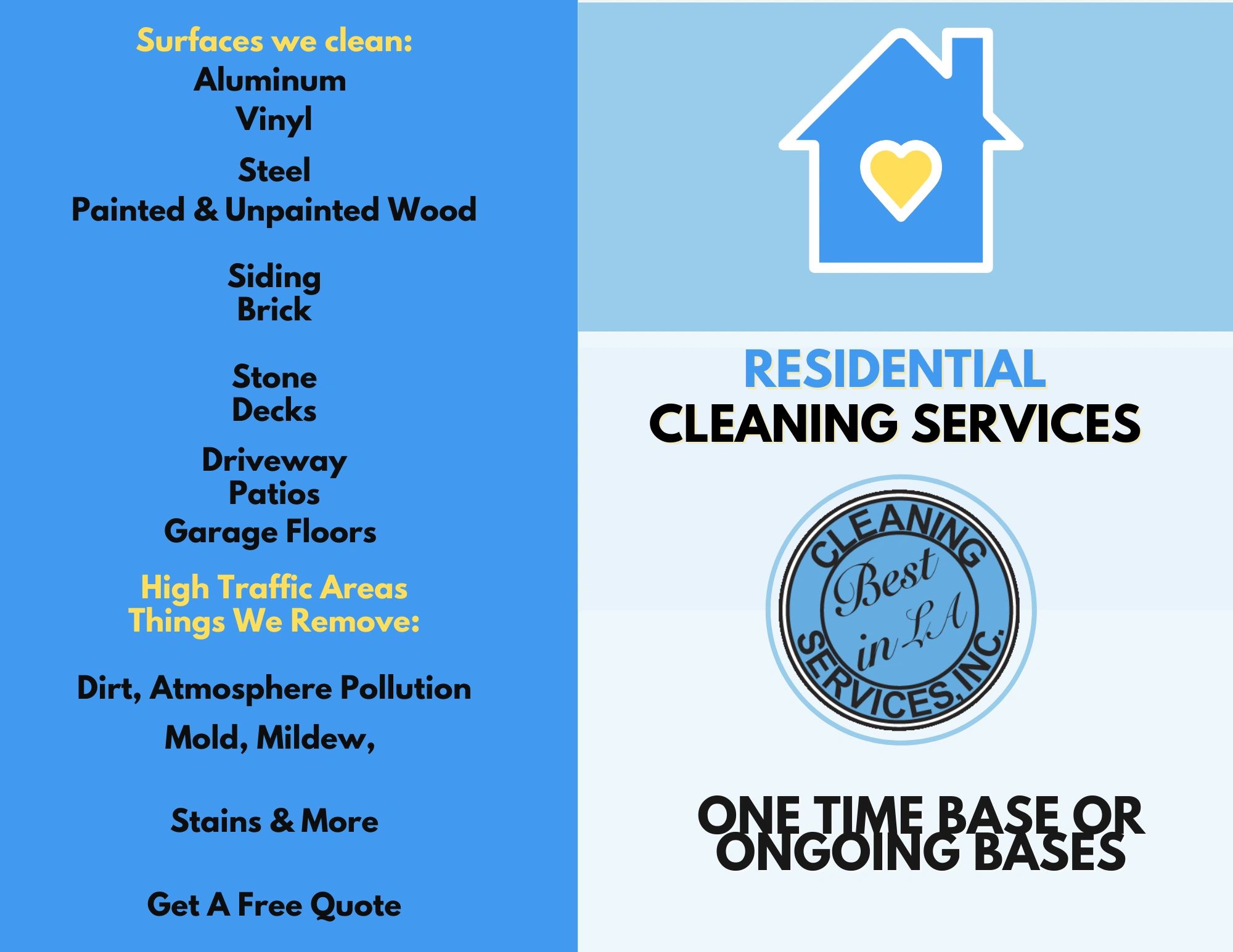 residential cleaning services by best in la cleaning services.