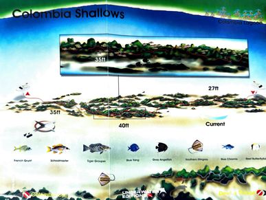 Colombia Shallows Dive Map