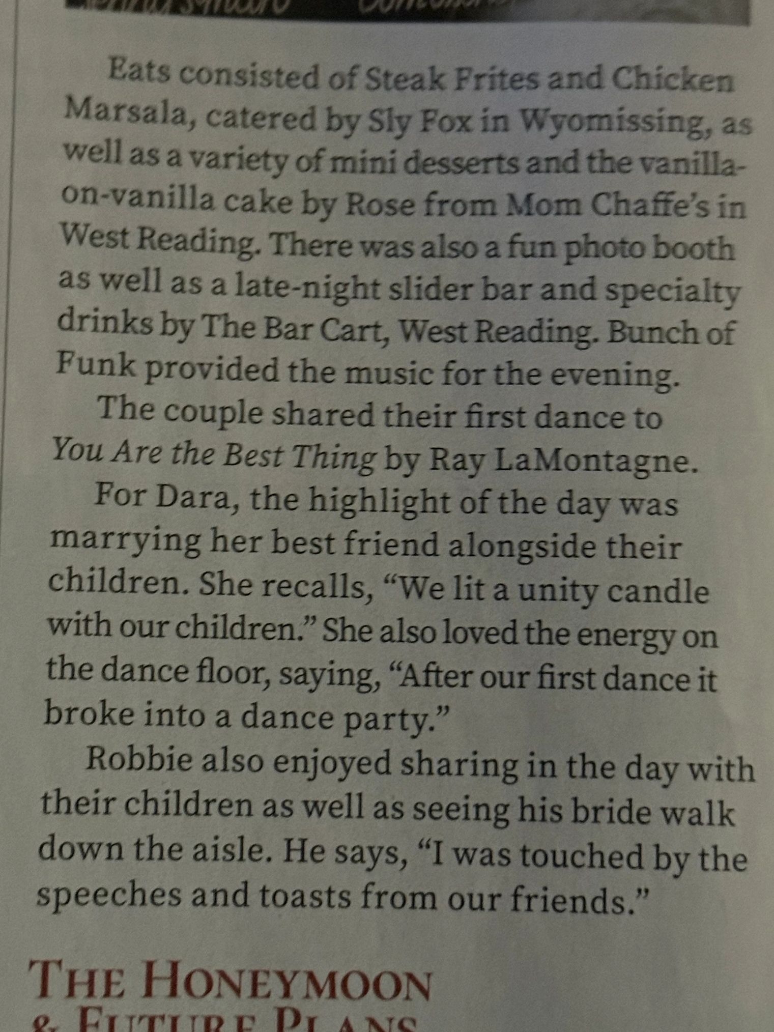 “After our first dance, it turned into a dance party!”
*Bunchafunk performed the requested first da