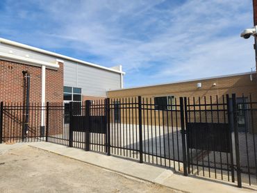 Ameristar Security Fence with Panic Bars on gate for egress