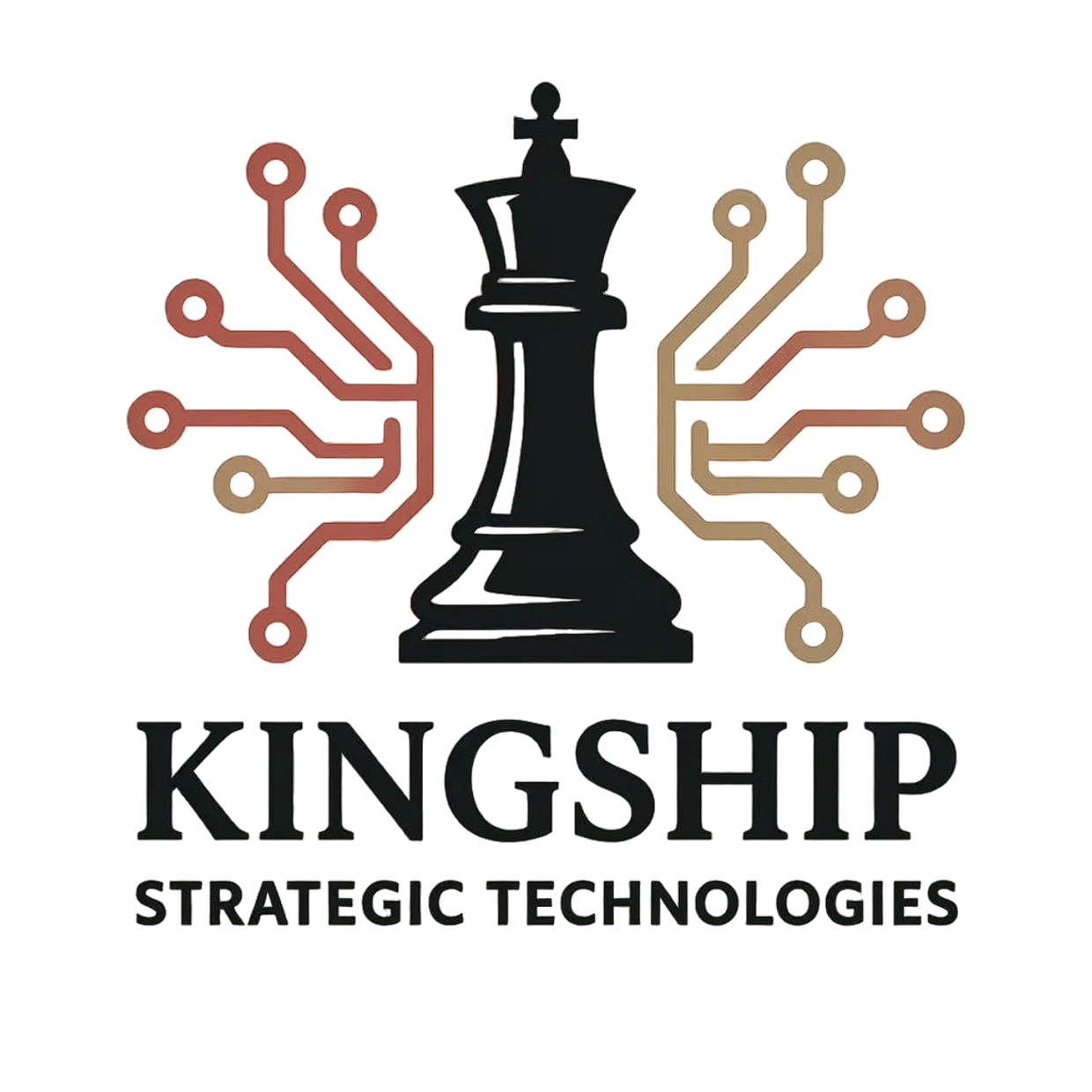 Logo featuring a chess king piece with circuit lines and the text Kingship Strategic Technologies.
