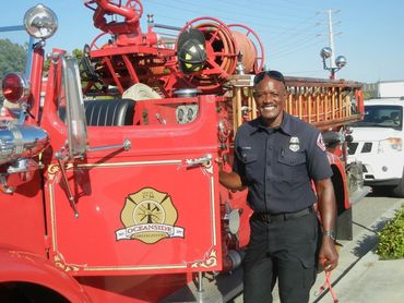 Driving a Fire Department 1954 Mack to an elementary school for show and tell.