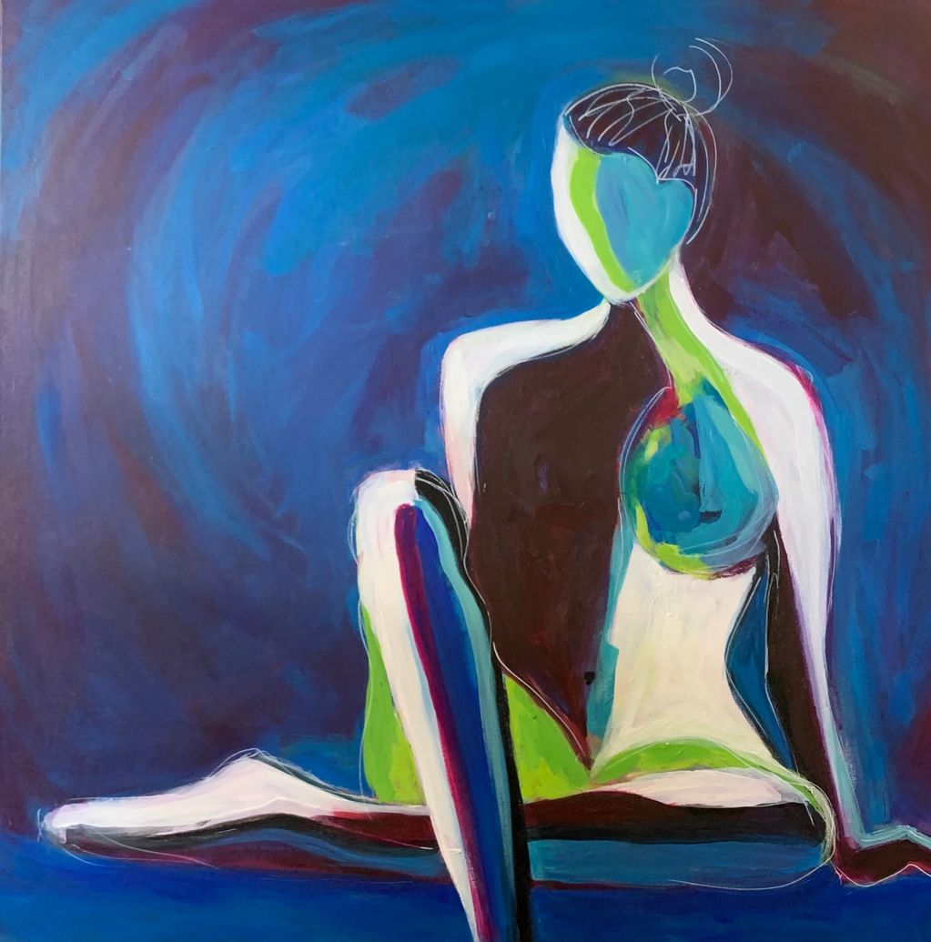 “Breast Cancer Series #16” 36”x36” acrylic on canvas