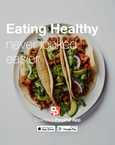 Three healthy tacos on a plate with fresh vegetables and meat.