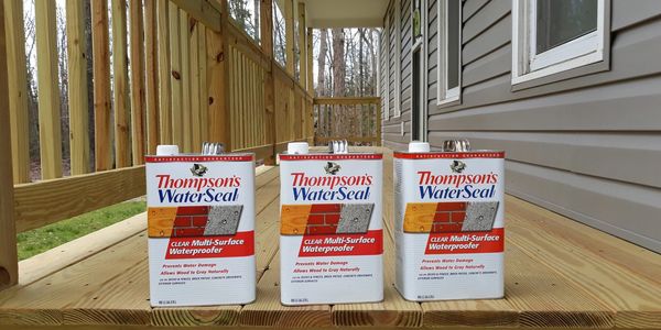 Clear Thompson's WaterSeal on new wood porch by www.southernhomedeck.com in Richmond, Virginia, Ches