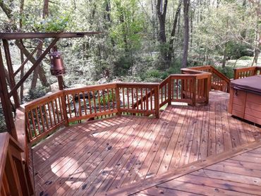 Wood Deck Sealed with "Ready Seal" water sealant.