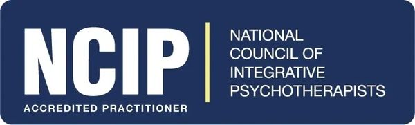 NCIP Accredited Practitioner logo with blue background.