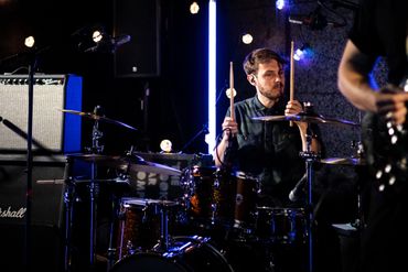 Gilles in Rocklab rehearsal room.