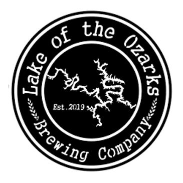 Lake of the Ozark Brewing Company logo, with a graphic of the lake of the Ozark.