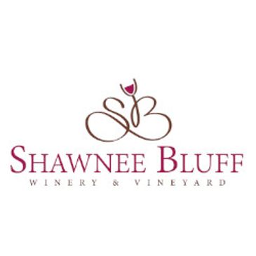 Shawnee Bluff Winery logo with a wine glass in the center.