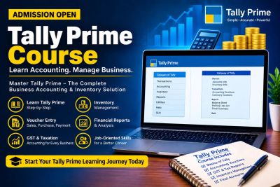 Tally Prime Course admission open for business accounting.