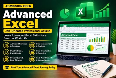 Advertisement for an advanced Excel professional course with job-oriented skills.