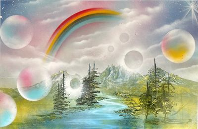 A painting of magical "Bubbleland"