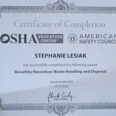 a photo of 123Hoarding bio hazardous waste handling and removal certificate