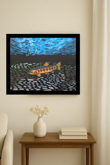 golden trout original painting by AM Ransom