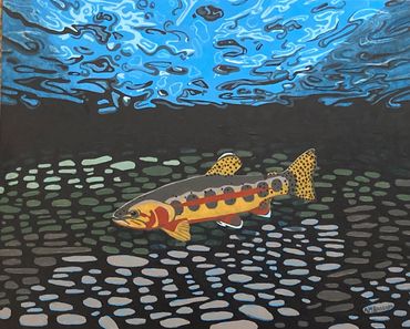 golden trout original painting by AM Ransom