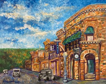 Durango CO circa 1920 original painting by AM Ransom