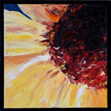 Sunflower: Oil and palette knife